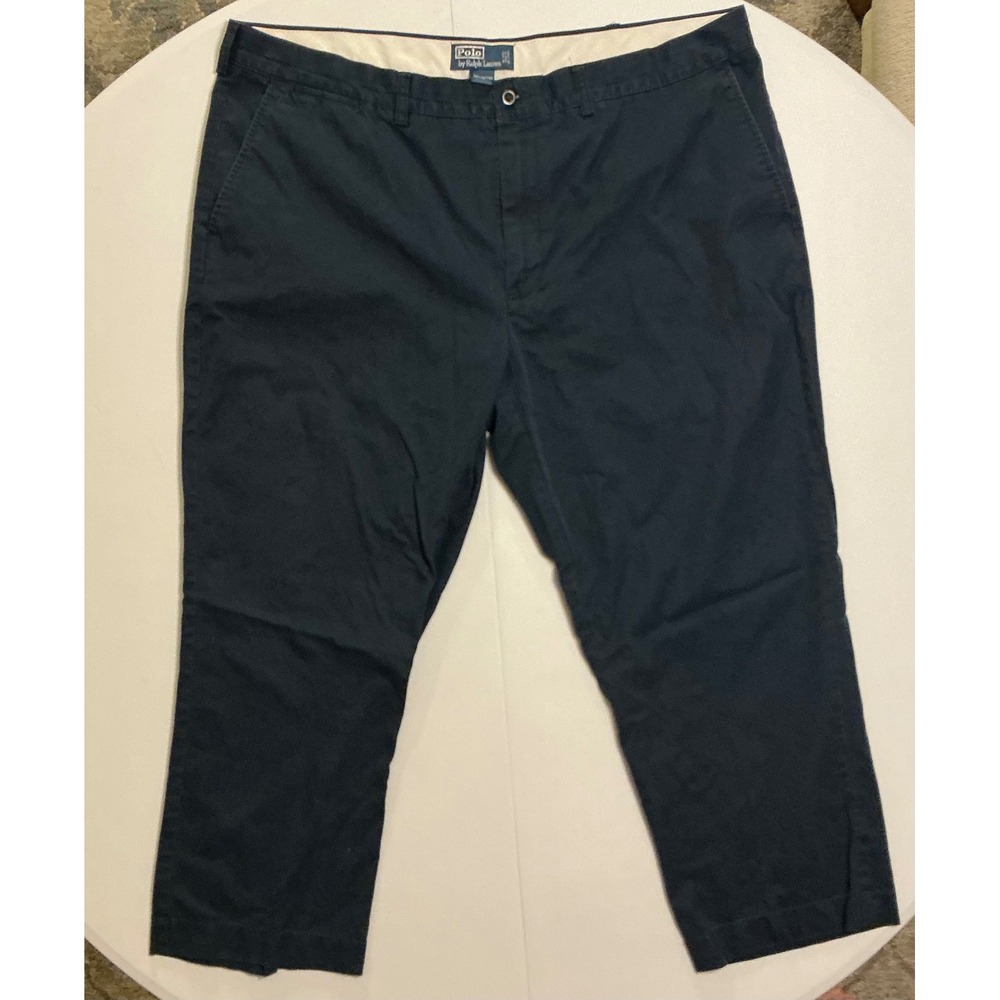 Polo Ralph‎ Lauren Mens Navy Blue Cotton Chino Pants Straight Leg 42x 27